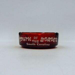South of the Border Glass Ashtray South Carolina Amber Yellow Glass Sombrero